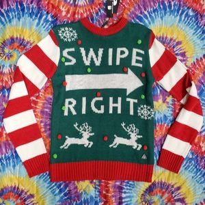 Dollskill ugly Christmas sweater Swipe right size small NWT